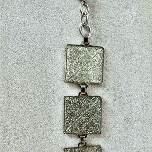 Silver Glitter Square-Link Chain  Belt - Women Accessories